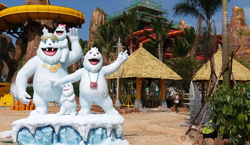 恒大?；◢u兒童樂(lè)園仿真茅草案例